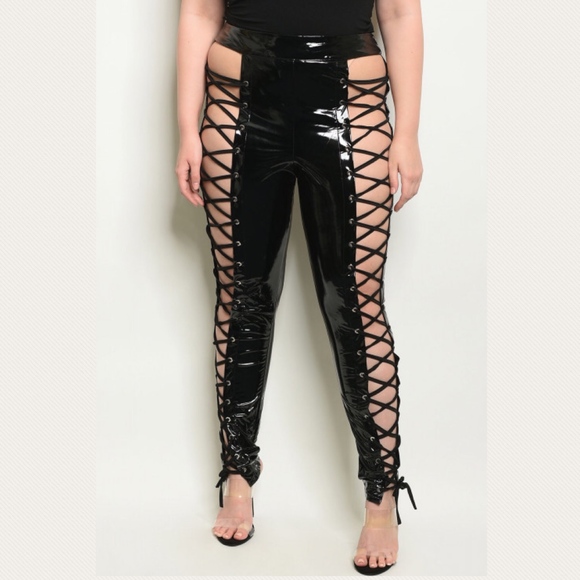 Pants & Jumpsuits 2x 2xl Plus Size Latex Lace Up Corset Pants Poshmark